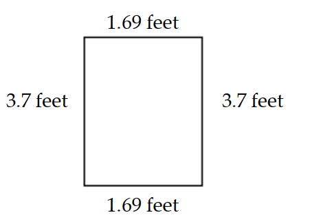  Find the perimeter of the figure below.   A)   6.253 \mathrm{ft}  B)   10.78 \mathrm{ft}  C)   4.12 \mathrm{ft}  D)   5.39 \mathrm{ft}