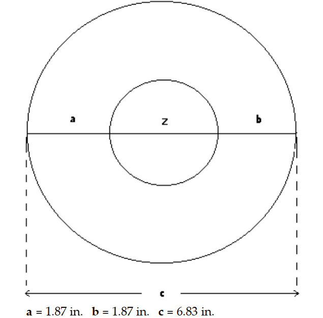  Find the missing measurement in the figure below.   A)   \mathrm{z}=4.96  in. B)   z=2.19  in. C)   \mathrm{z}=4.09  in. D)   \mathrm{z}=3.09 \mathrm{in} . 
