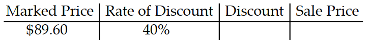  Find the missing values. -  A)   \$ 36.74, \$ 52.86  B)   \$ 17.92, \$ 71.68  C)   \$ 35.84, \$ 53.76  D)   \$ 34.94, \$ 54.66