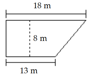  Find the area. -  A)   248 \mathrm{~m}^{2}  B)   936 \mathrm{~m}^{2}  C)   124 \mathrm{~m}^{2}  D)   226 \mathrm{~m}^{2}  \section*{Solve the problem.} 