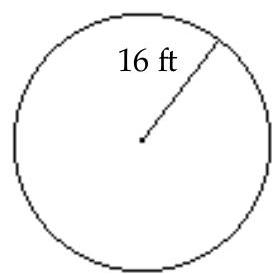  Find the radius or diameter as requested. -Find the diameter.   A)   8 \mathrm{ft}  B)   803.84 \mathrm{ft}  C)   50.24 \mathrm{ft}  D)   32 \mathrm{ft}