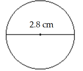  Find the radius or diameter as requested. -Find the radius.   A)   4.396 \mathrm{~cm}  B)   6.15 \mathrm{~cm}  C)   1.4 \mathrm{~cm}  D)   0.7 \mathrm{~cm}
