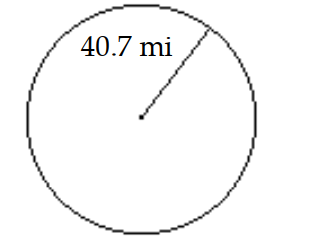  Find the radius or diameter as requested. -Find the diameter.   A)   5201.38 \mathrm{mi}  B)   81.4 \mathrm{mi}  C)   20.35 \mathrm{mi}  D)   127.798 \mathrm{mi}