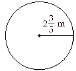  Find the radius or diameter as requested. -Find the diameter.   A)   5 \frac{1}{5} \mathrm{~m}  B)   1 \frac{3}{10} \mathrm{~m}  C)   1 \frac{8}{55} \mathrm{~m}  D)   8 \frac{6}{35} \mathrm{~m}