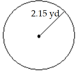  Find the circumference of the circle. Use 3.14 or  \frac{22}{7}  for  \pi  as indicated. -Use 3.14 for  \pi .   A)   13.502 \mathrm{yd}  B)   58.059 \mathrm{yd}  C)   6.751 \mathrm{yd}  D)   27.004 \mathrm{yd}