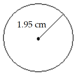  Find the area of the circle. Use 3.14 or  \frac{22}{7}  for  \pi  as indicated. -Use 3.14 for  \pi .   A)   47.7594 \mathrm{~cm}^{2}  B)   12.246 \mathrm{~cm}^{2}  C)   11.93985 \mathrm{~cm}^{2}  D)   24.492 \mathrm{~cm}^{2}