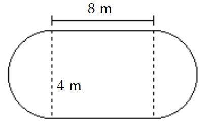  Find the perimeter. Use 3.14 for  \pi . -  A)   28.56 \mathrm{~m}  B)   41.12 \mathrm{~m}  C)   24.56 \mathrm{~m}  D)   36.56 \mathrm{~m}