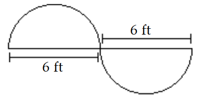  Find the perimeter. Use 3.14 for  \pi . -  A)   49.68 \mathrm{ft}  B)   30.84 \mathrm{ft}  C)   18.84 \mathrm{ft}  D)   37.68 \mathrm{ft}