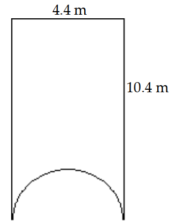  Find the area of the figure. Use 3.14 for  \pi . -  A)   19.0806 \mathrm{~m}^{2}  B)   38.1612 \mathrm{~m}^{2}  C)   38.852 \mathrm{~m}^{2}  D)  Not enough data 
