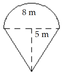  Find the area of the figure. Use 3.14 for  \pi . -  A)   70.24 \mathrm{~m}^{2}  B)   45.12 \mathrm{~m}^{2}  C)   65.12 \mathrm{~m}^{2}  D)  Not enough data 