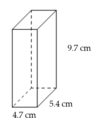  Find the volume. -  A)   246.186 \mathrm{~cm}^{2}  B)   19.8 \mathrm{~cm}^{3}  C)   246.186 \mathrm{~cm}^{3}  D)   57.08 \mathrm{~cm}^{3}