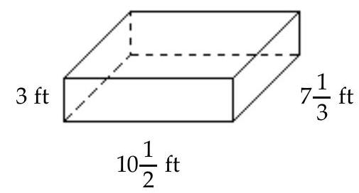  Find the volume. -  A)   20 \frac{5}{6} \mathrm{ft}^{3}  B)   231 \mathrm{ft}^{3}  C)   77 \mathrm{ft}^{3}  D)   210 \frac{1}{6} \mathrm{ft}^{3}