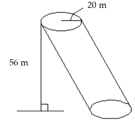  Find the volume of the circular cylinder. Use 3.14 or  \frac{22}{7}  for  \pi  as indicated. -Use  \frac{22}{7}  for  \pi .   A)   70,400 \mathrm{~m}^{3}  B)   197,120 \mathrm{~m}^{3}  C)   281,600 \mathrm{~m}^{3}  D)   3520 \mathrm{~m}^{3}