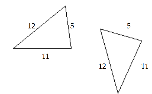 Determine whether the pair of triangles is congruent by the SSS property. - 