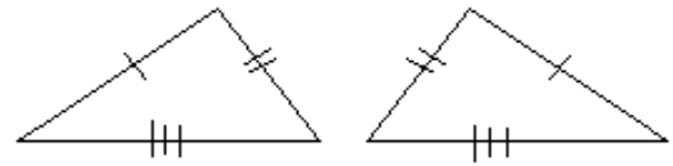 Determine whether the pair of triangles is congruent by the SSS property. - 