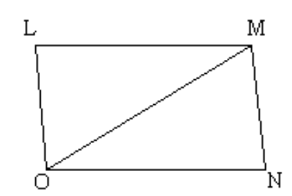  Explain why the indicated triangles are congruent. - \angle M O \cong \triangle N O M  and  \angle \mathrm{LOM} \cong \triangle N M O . Explain why  \triangle M M O \cong \triangle N O M .    