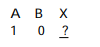 <strong>The figure below represents one line from the truth table for a two- input NAND gate. For the inputs shown, what is the value of X?</strong> A) B B) 1 C) 0 D) not A