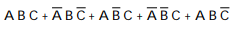 Reduce the following equation using Boolean Algebra.