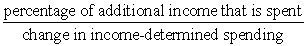 The multiplier effect is equal to: A)  .   B)  .   C)  .   D)  .  