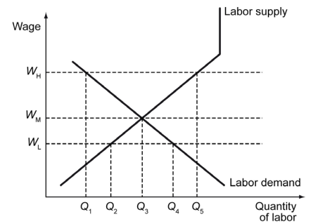 The figure below shows labor supply and labor demand curves.    -Refer to the figure above. John's reservation wage is w<sub>1</sub> and Joy's reservation wage is w<sub>2</sub>. Assume that a minimum wage is implemented at w<sub>1</sub>. John and Joy are both unemployed. What is true about John and Joy? A)  Joy is voluntarily unemployed, and John is involuntarily unemployed. B)  John is voluntarily unemployed, and Joy is involuntarily unemployed. C)  John and Joy are both voluntarily unemployed. D)  John and Joy are both involuntarily unemployed.