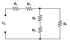   Figure 6-2 -If all of the resistors in Figure 6-2 are 4.7 k?, what is the value of R<sub>T</sub>? A)  12.5 k? B)  9.4 k? C)  4.7 k? D)  18.8 k?