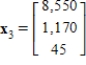 <strong>Suppose a population has the characteristics listed below. (a) A total of 60% of the population survives its first year. Of that 60%, 50% survives the second year. The maximum life span is 3 years. (b) The average number of offspring for each member of the population is 4 the first year, 5 the second year, and 4 the third year.The population now consists of 150 members in each of the three age class. How many members will be in each age class after one year? After two years? Let , and be vectors whose components are the number members in each age class after one year and after two years respectively.</strong> A) and B) and C) and D) and E) and