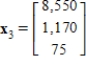 <strong>Suppose a population has the characteristics listed below. (a) A total of 60% of the population survives its first year. Of that 60%, 50% survives the second year. The maximum life span is 3 years. (b) The average number of offspring for each member of the population is 4 the first year, 5 the second year, and 4 the third year.The population now consists of 150 members in each of the three age class. How many members will be in each age class after one year? After two years? Let , and be vectors whose components are the number members in each age class after one year and after two years respectively.</strong> A) and B) and C) and D) and E) and