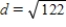 Find the distance d between u=   and v=   . A)     B)     C)    D)    E)    