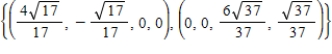 Find an orthonormal basis for the solution space of the following homogeneous system of linear equations.   A)    B)     C)     D)    E)   