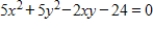 Perform a rotation of axes to eliminate the xy-term, and sketch the graph of the conic defined by the function    A)     B)    C)     D)     E)     ?