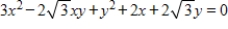 Perform a rotation of axes to eliminate the xy-term, and sketch the graph of the conic defined by the function below.    A)     B)     C)     D)     E)     