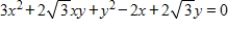 Perform a rotation of axes to eliminate the xy-term, and sketch the graph of the conic defined by the function below.    A)     B)     C)     D)     E)     