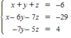 <strong>Solve the system of linear equations. </strong> A) B) C) D) E)
