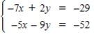 <strong>Use matrices to solve the system of equations (if possible). Use Gaussian elimination with back-substitution or Gauss-Jordan elimination. </strong> A) B) C) D) E) no solution