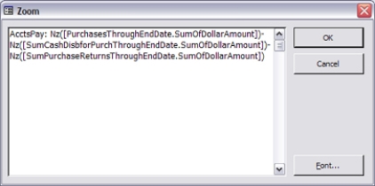 The expression displayed below contains Nz three times.     Explain the purpose of the Nz function.