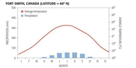 Which biome is diagrammed in the accompanying figure?	   A)  boreal forest B)  chaparral C)  tropical savanna D)  tundra E)  desert  