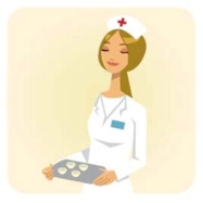 <strong>Complete la oración según la imagen.Esta _____ fue muy buena con mi hija en el hospital.  </strong> A) traductora B) ingeniera C) enfermera D) jueza <div style=padding-top: 35px> 