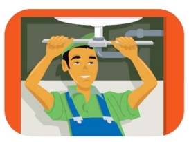 <strong>Complete la oración según la imagen.Este _____ trabaja los fines de semana porque siempre hay alguna pequeña emergencia de tubería los sábados y domingos.  </strong> A) periodista B) abogado C) plomero D) cocinero <div style=padding-top: 35px> 