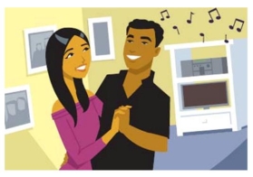 <strong>Complete la oración según la imagen.Esta pareja se casó hace tres años y tiene ______ muy feliz.  </strong> A) una amistad B) un matrimonio C) un divorcio D) un noviazgo <div style=padding-top: 35px> 