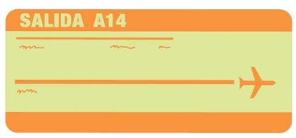 Complete la oración según el dibujo.Fui al mostrador para conseguir mi___.   A)  tarjeta de embarque B)  tarjeta postal C)  pasaporte D)  visado