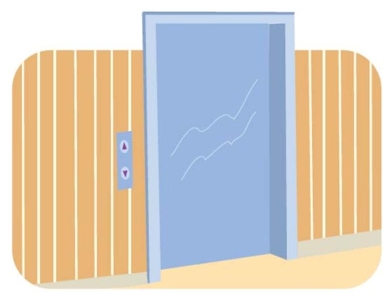 <strong>Complete la oración según el dibujo.El hotel es muy grande. Por eso tiene muchos___.  </strong> A) habitaciones B) ascensores C) gerentes D) alojamientos <div style=padding-top: 35px> 