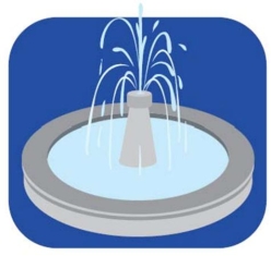 Complete la oración según la imagen.A mi hijo le gusta venir a este parque porque le gusta jugar en el agua de la___.  