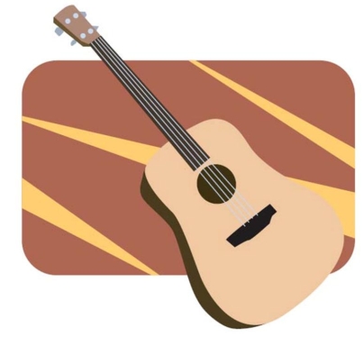 Complete la oración según la imagen.Algunas guitarras son de metal y plástico pero esta guitarra es de____.  