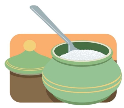 Complete la oración según la imagen.Mis padres toman café con mucho ___.  