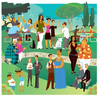 Para responder, mire el dibujo. Según el dibujo, Soledad no es tan delgada como Simón.