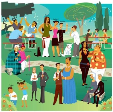 Para responder, mire el dibujo. Según el dibujo, Maribel y Simón son los mayores de la familia.