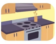 Complete the sentence based on the image. Mañana Ricardo piensa usar la _____ para cocinar unas hamburguesas.  <div style=padding-top: 35px> 