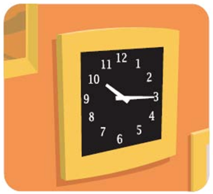 Answer the question based on the art cue.-¿Qué hora es?  