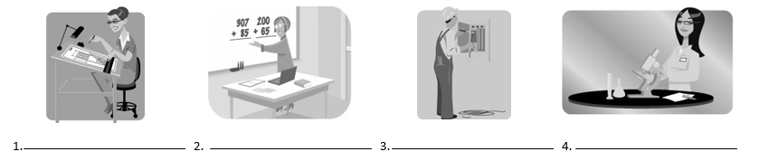 Label each image with the vocabulary word that corresponds to the profession.  ‪  