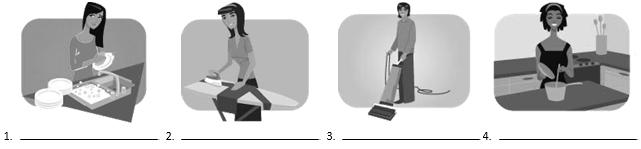 Label each image with the verb